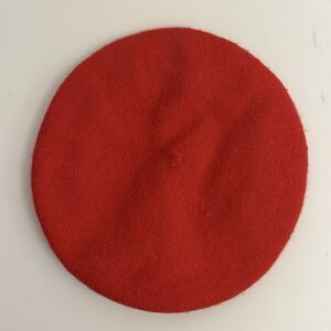 A New Day Beret French Girl Hat Red One Size 100% Lana Wool Retro Academic Chic
